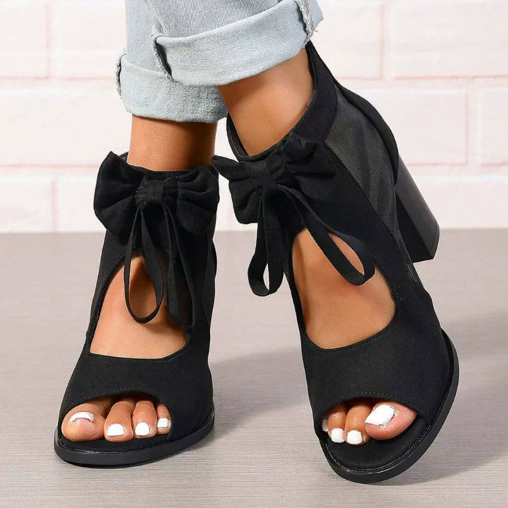Evie™ - Bow Charm Chunky Heels Orthopaedic Sandals