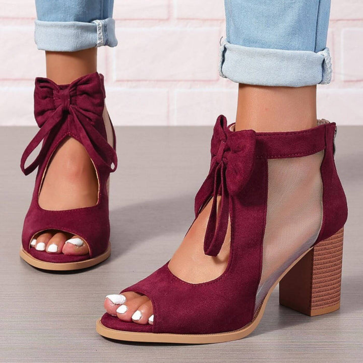 Evie™ - Bow Charm Chunky Heels Orthopaedic Sandals