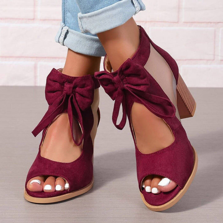 Evie™ - Bow Charm Chunky Heels Orthopaedic Sandals